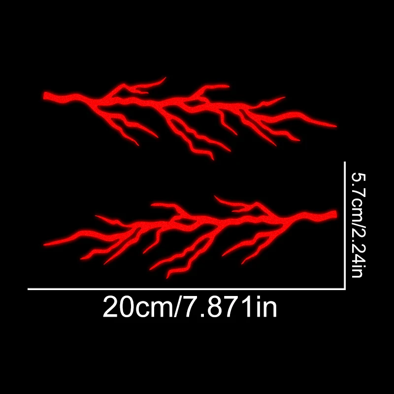 2PCS Reflective Lightning Sticker, Waterproof Vinyl Decal for Motorcycle Scooter Helmet