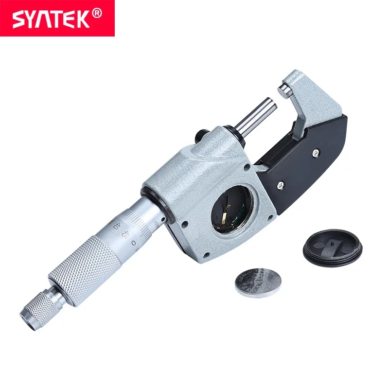 IP64 Syntek 0.001mm Standard Electronic Digital Outside Micrometer 0-25-50-75-100mm Caliper Thickness Gauge Meter Carbide Tip Me