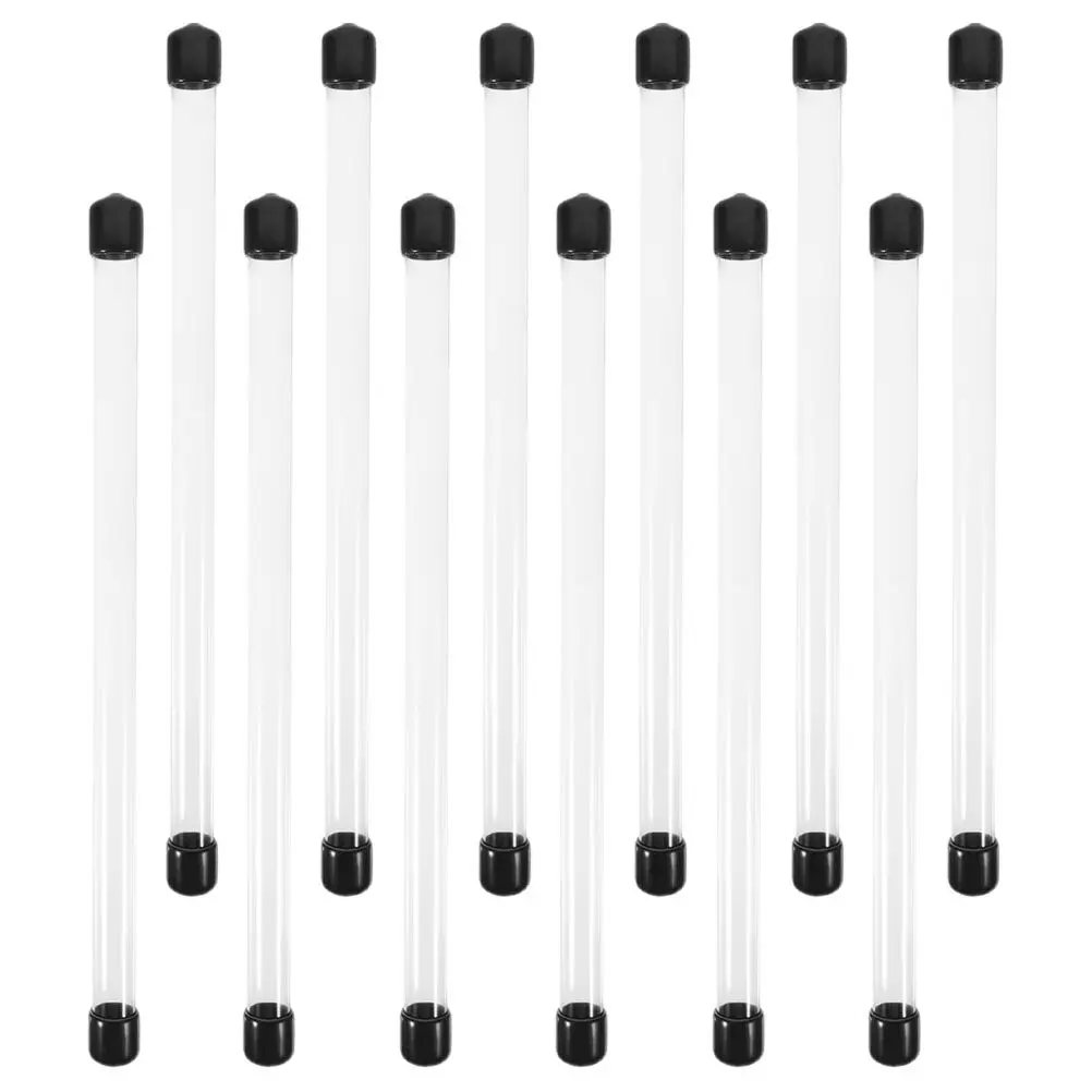 

12Pcs Selected Acrylic PVC Incense Stick Tube Lightweight Compact Round Tube with Lid for Portable Incense Storage Travel Hotel