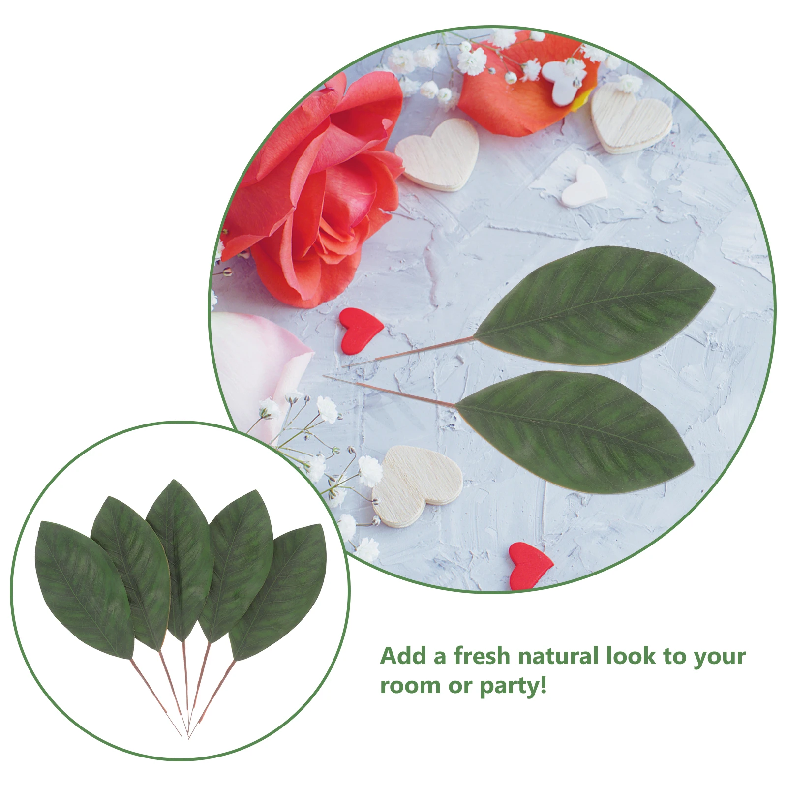 

10pcs Artificial Leaf Decor Accessories Greenery Wedding Jungle Theme Party Photo Prop Lifelike Plant Arrangement Fake Leaves
