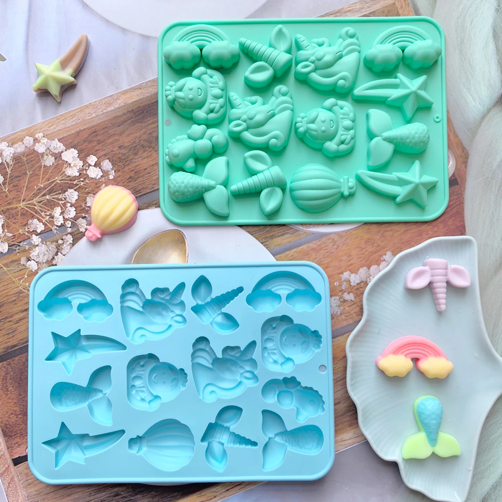 1pc Creative unicorn shaped silicone mold, mousse cake baking mold, French dessert mold suitable for pastry chocolate trays
