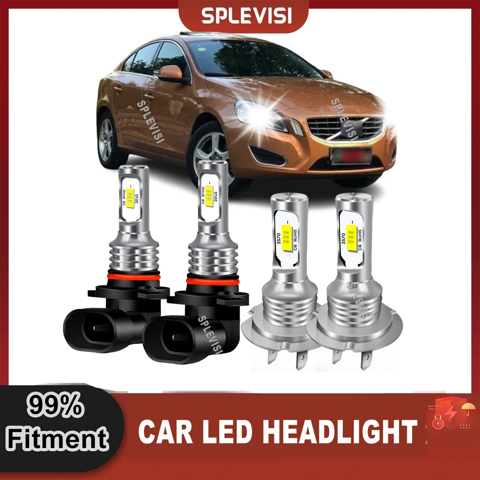 

Car LED Headlight High Low Beam Replacement Halogen Bulbs For Volvo S40 Saloon 2004-2007 S60 2000-2010 V50 Estate 2004-2007