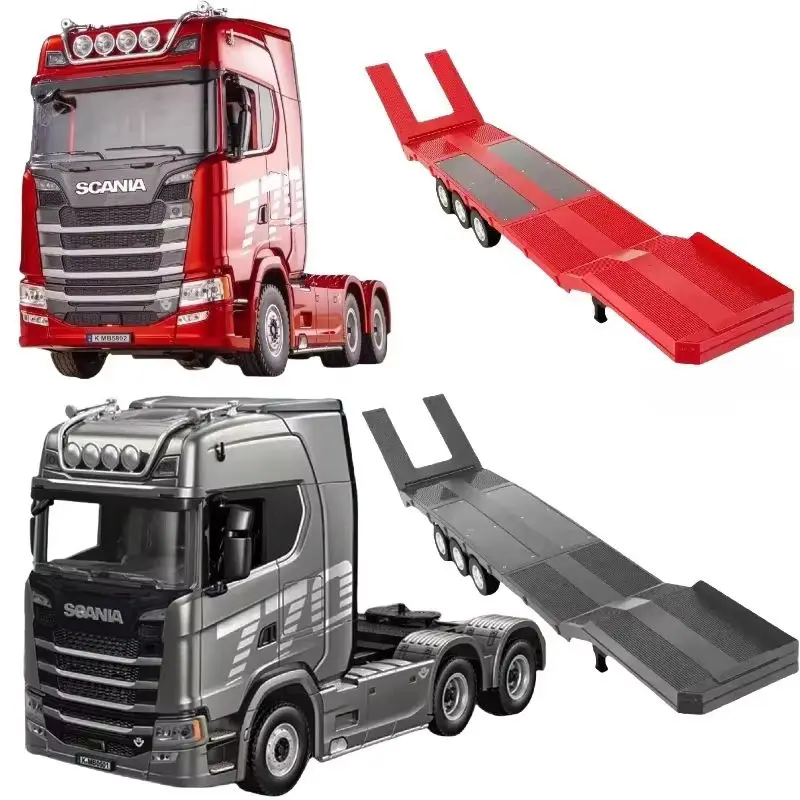 Huina 1/18 مقياس 19ch Rc شاحنة 770s سكانيا سبيكة جرار مع جهاز التحكم عن بعد لعبة مقطورة الهندسة ميزات الضوء والصوت