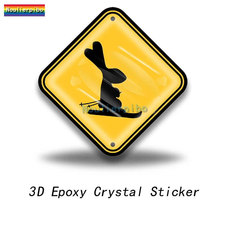 3D Exquisite Epoxy Dome Car Sticker Danger Sign Shark Area Surf Slow Shrew Crossing PVC Car Office Supplies Vinyl Die Cut Decal