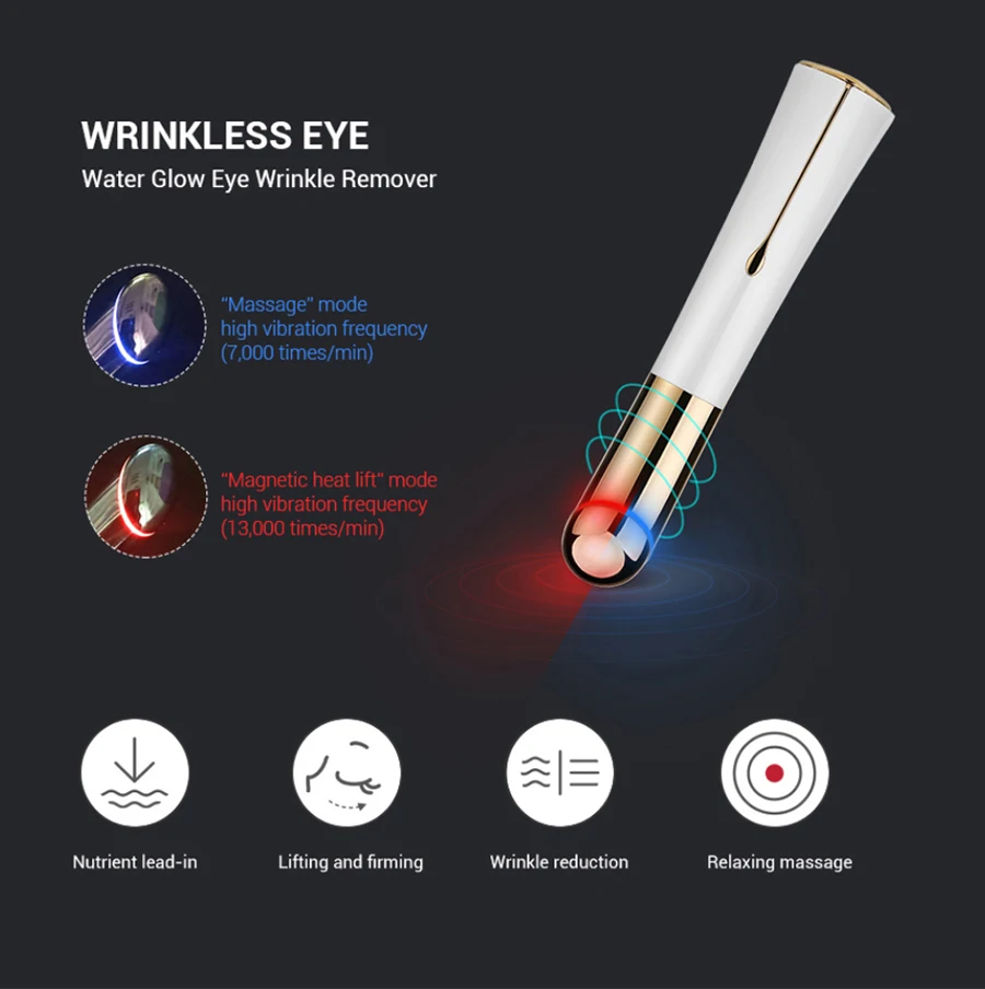 804 Microcurrent Wireless Ultrasonic Eye Lifting Anti Wrinkles Eye Bags Dark Circles Anti-Puffiness Device for Eye Cream Tools