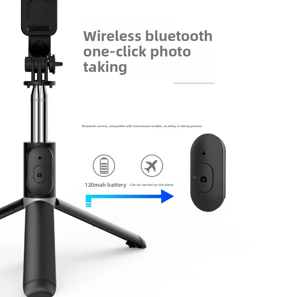 White Fill Light Phone Selfie Stick Tripod Handheld Bluetooth Selfie Stick Adjustable Extendable Telescopic Selfie Stick