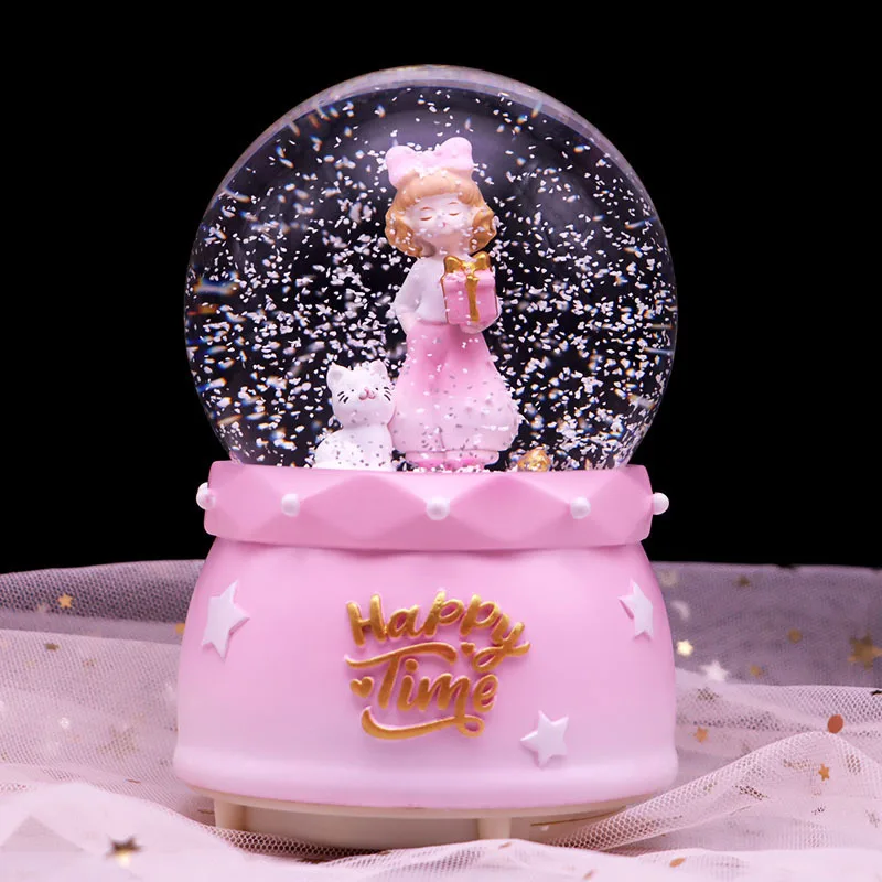 Annie Time Girl Crystal Ball Music Box Table Top Decoration Pendant Girl Gift Carousel  Sailor Moon  To My Wife  Digimon