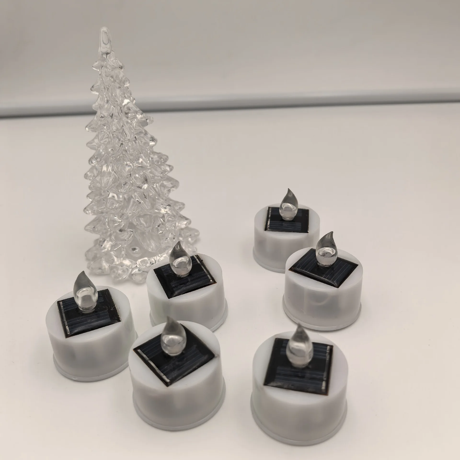 18x sensor solar vela luz de chá portátil recarregável atmosfera lâmpada para festa acampamento diy lâmpada janela sem chama