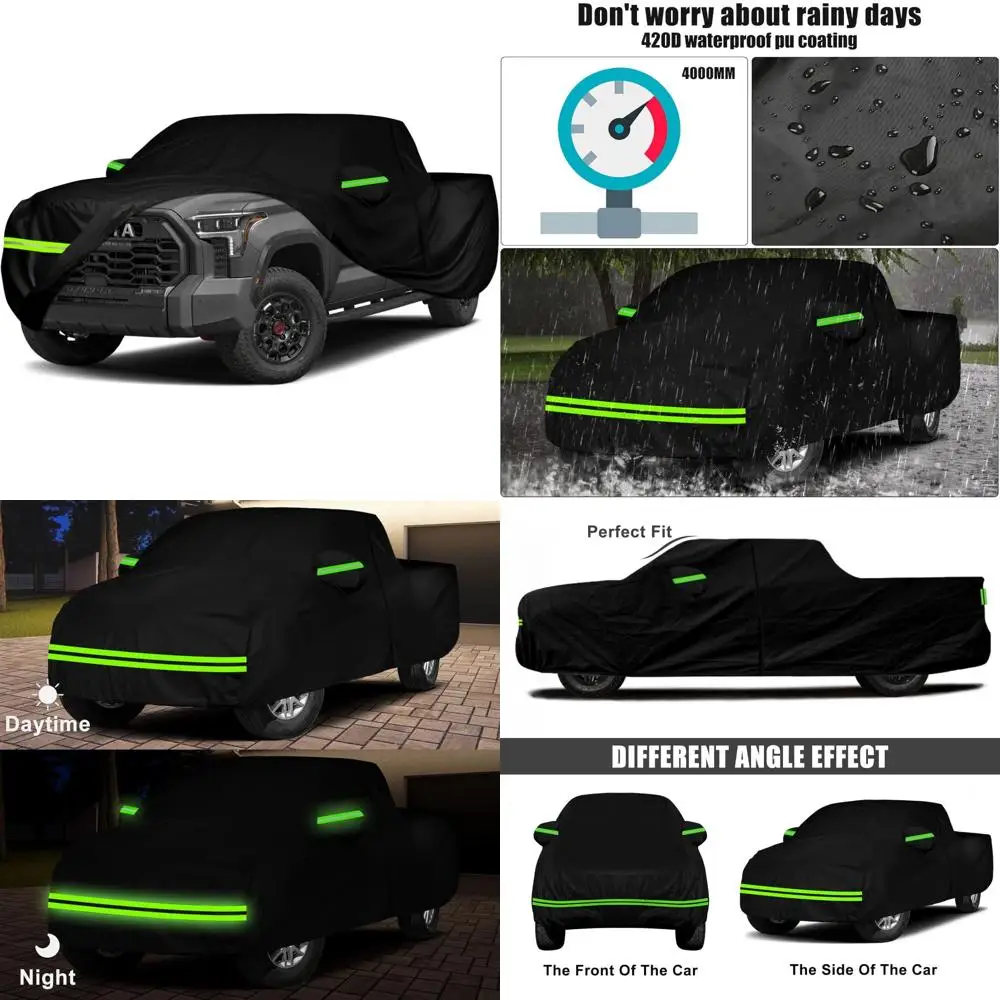 

All-Weather 420D Waterproof Cover for 2007-2025 Tundra CrewMax Standard Bed (6.5ft) and Double Cab Long Bed (8ft) Trucks