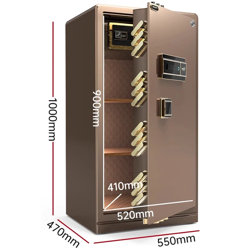 Armário seguro inteligente anti-roubo doméstico, espessado todo em aço, grande capacidade, escritório, 1m, 1,2 m