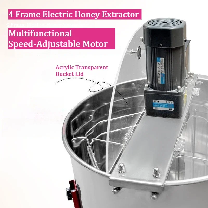Electric Honey Extractor, 304 Stainless Steel 4 Frame Honey Separator, Honey Spinner Centrifuge for Beekeeping Equipment
