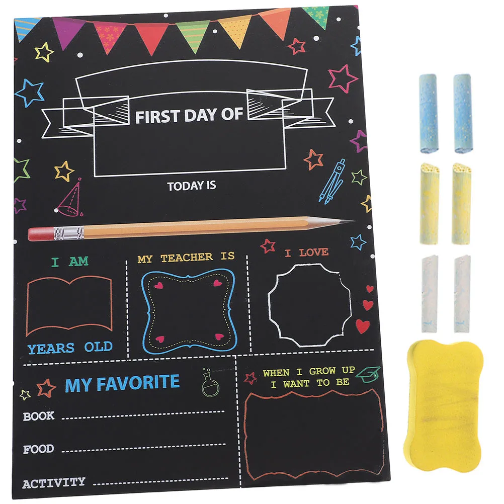 

1Set Wooden Double Side Chalkboard Safe Smell-Free Student Sign Back to School Decoration First Day School Chalkboard