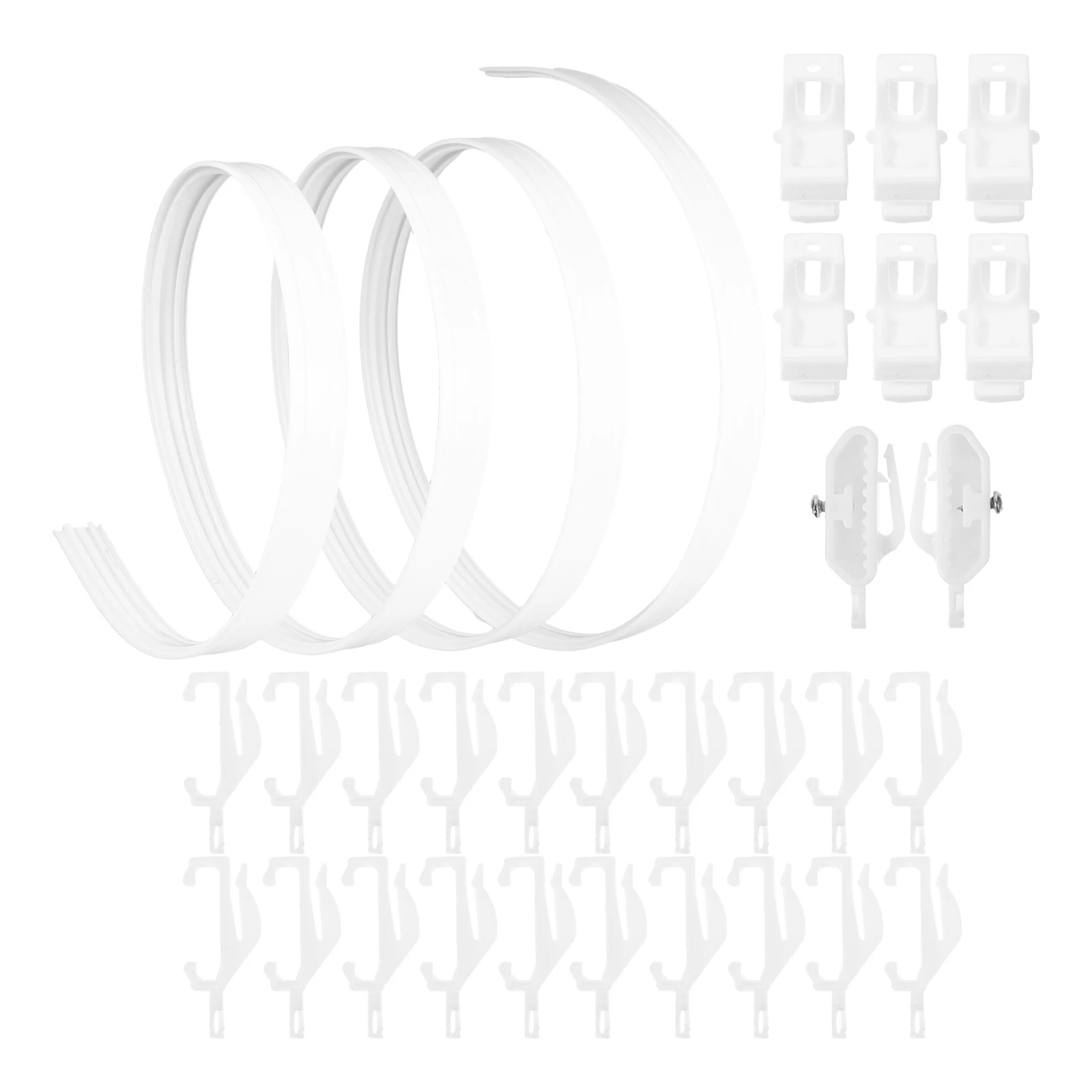 

Flexible Curtain Track Set White Bendable Ceiling System for RVs Easy Installation Various Curtains Home Decor