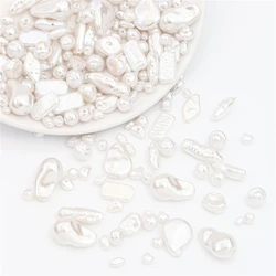 Cute Irregular Shape ABS Imitation Pearls Beads Charms for Necklace Bracelet Bead For Jewelri Makeing