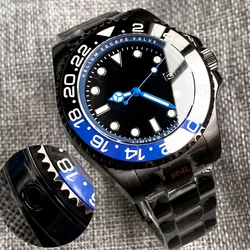 NH35A PVD Black SEA Automatic Watch for Men Blue Watch Hand Sterile Black 43mm Steel Wristwatch