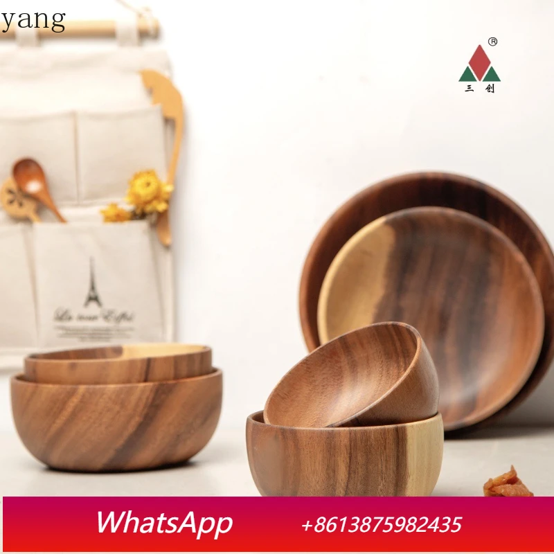 

LH Acacia Wooden Bowl, Thickened Wooden Bowl, Household Large Soup Bowl