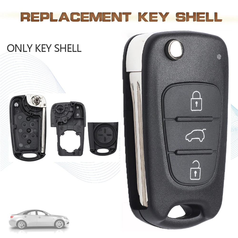 KEYECU Flip Remote Auto Schlüssel Shell Fall Fob 3 Taste für 2010 2011 2012 2013 2014 Kia Seele Cerato Koup sportage Rio Sorento