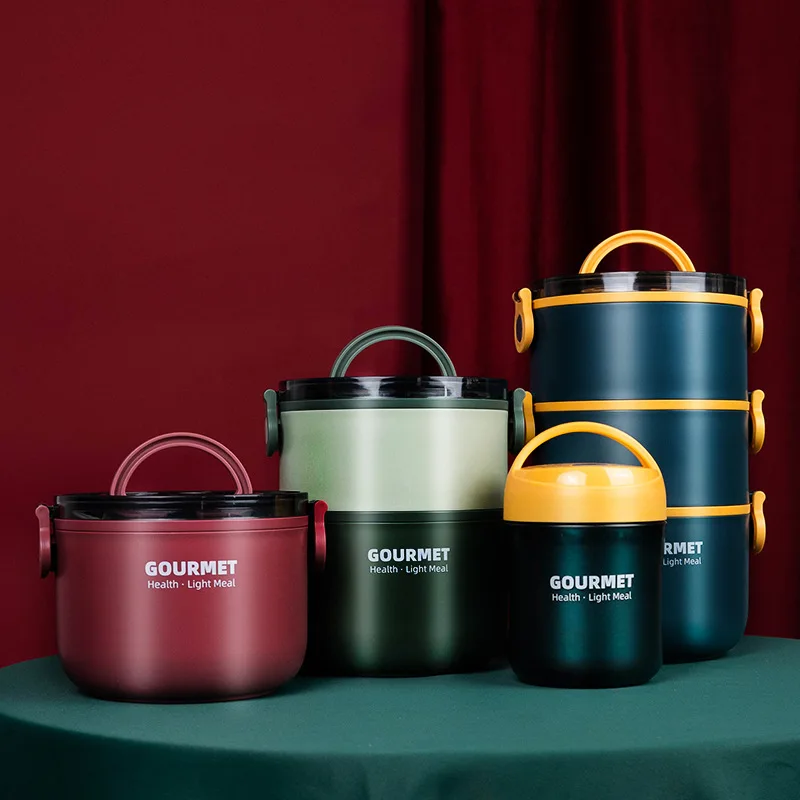 Food Thermal Jar Insulated Soup Thermos Bottles Stainless Steel Lunch Box Drinking Cup Bento Lunch Box Women Hot Food Container