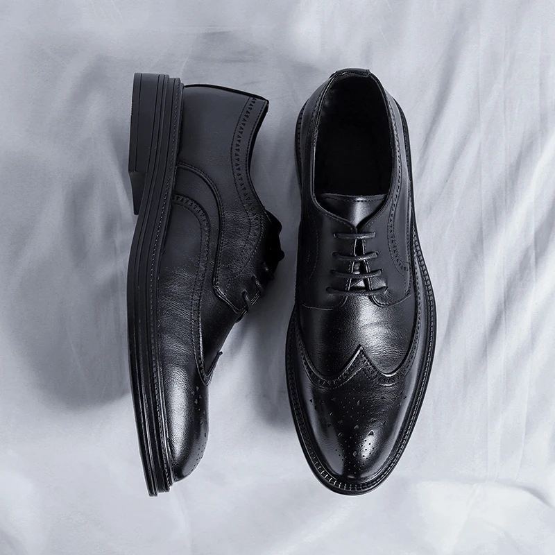 

Handmade Men's Oxford Shoes Business Casual Leather Shoes Comfortable Sneakers Classic Lace-up Male Derby Shoes Walking Footwear