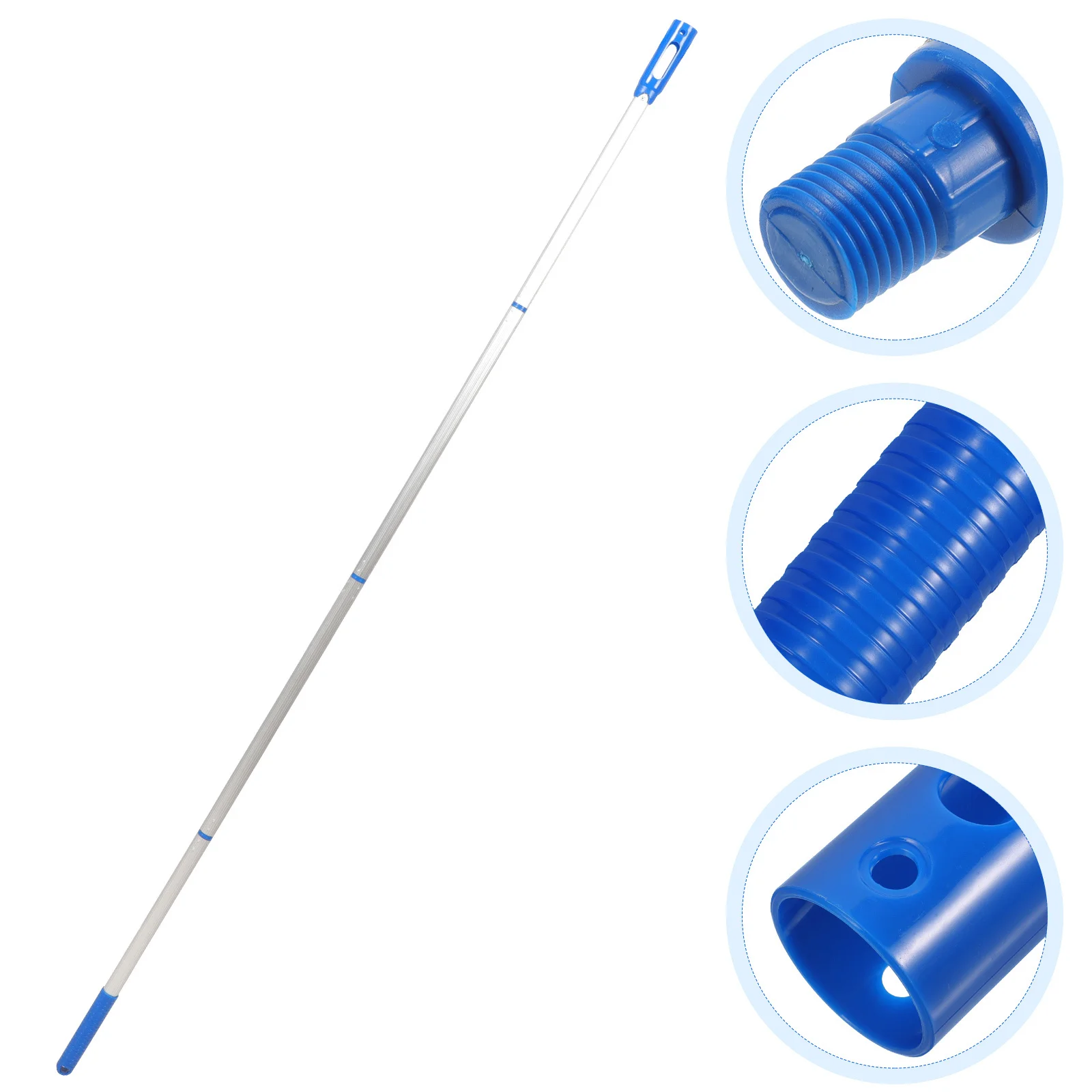 

1Set Pool Net Pole Reinforced PP Durable Plastic Wrapped End Lightweight Adjustable Telescopic Rod for Pool Skimmer