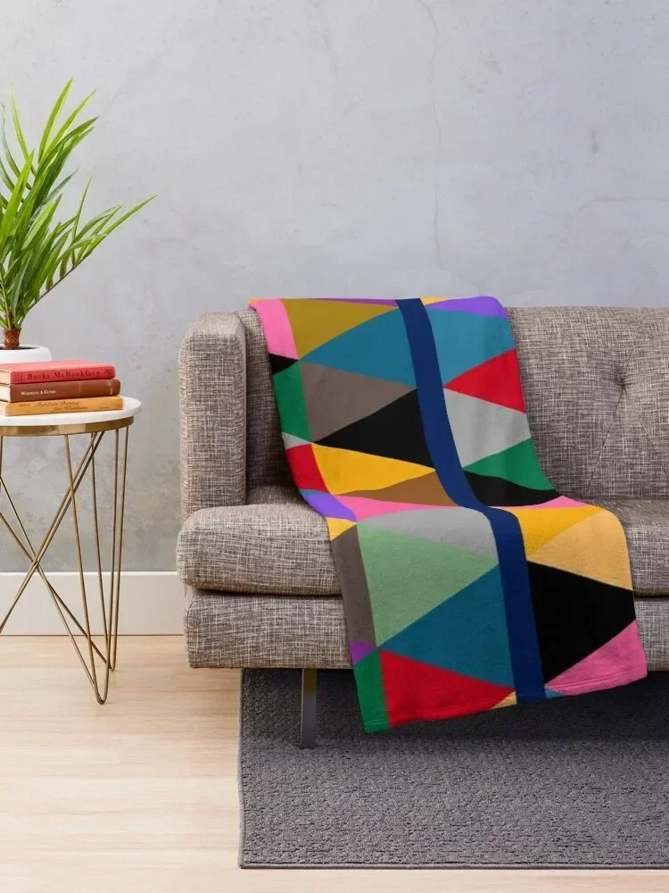 Geometric Bright Multi Colour Pattern Throw Blanket Blankets For Sofas christmas gifts Loose Blankets