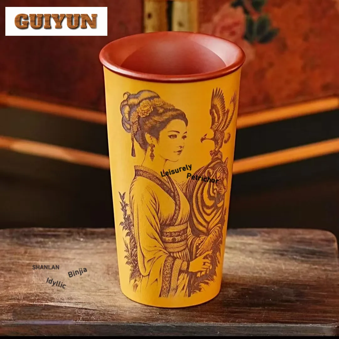 

250 мл Исин Фиолетовая Глина Красота И Тигр Кола Кружка Мокко Чашки Кофе Молочный Горшок Пузырьковая Чашка Холодная Горячая Вода Кувшин Бытовой Чайный Набор