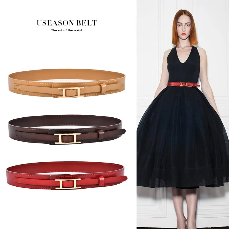 Leather Belt Women Belt Decoration Coat Waist Closing Elastic Belt Designer Style Leather Belt Wholesale