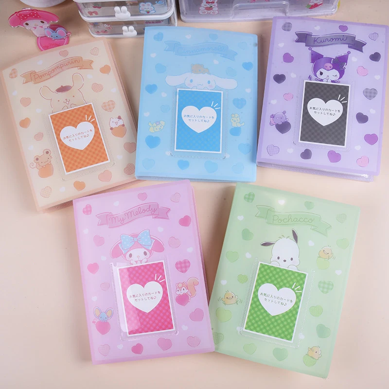 Kawaii Sanrio Binder Photocards Cover Anime Kuromi Melody Pachacco Photo Album Cartoon Collect Book Scrapbook Card Holder Gift