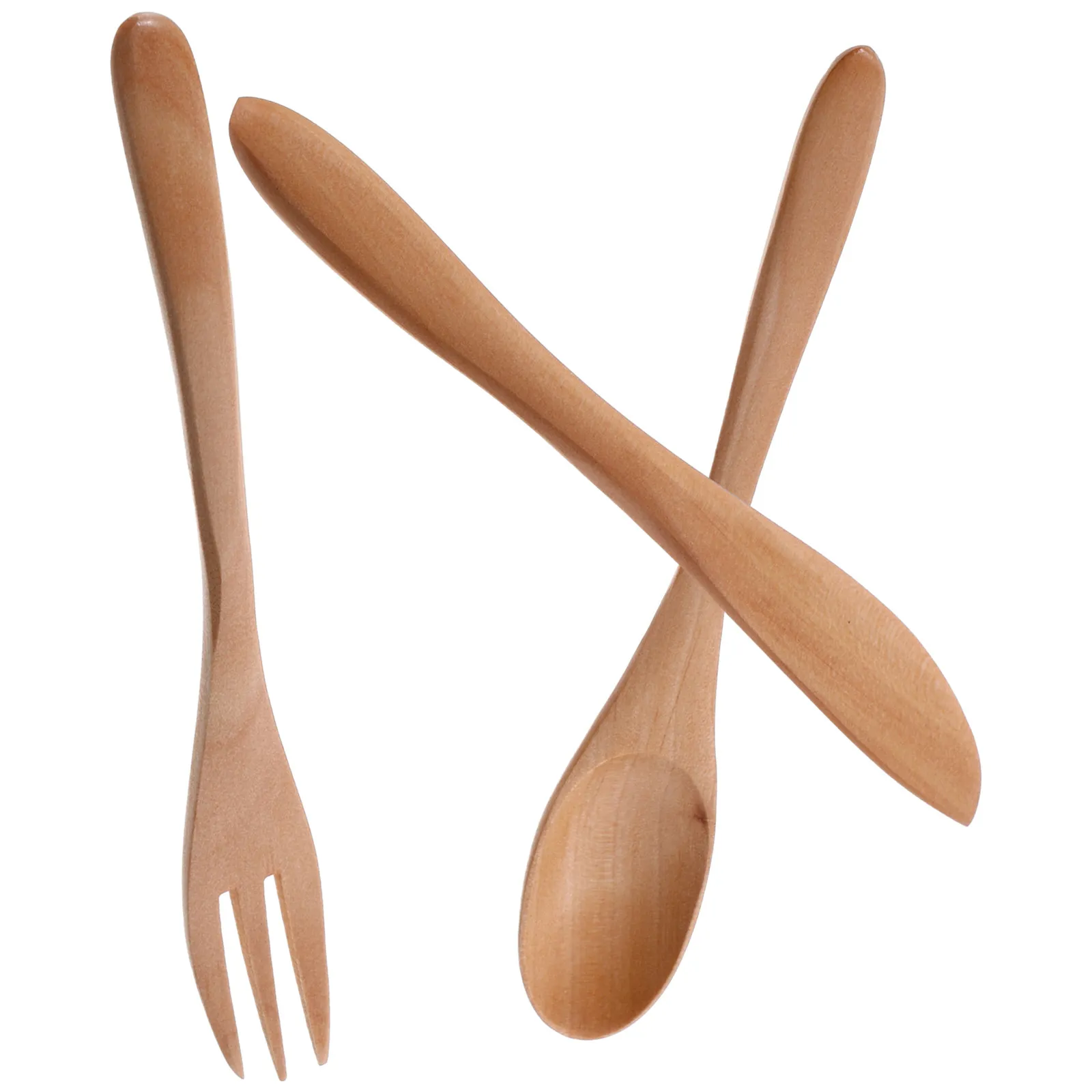1Set Wood Tableware Set Exquisite Wooden Fork Spoon Knife Kit for Daily Use Formal Events Steak Dinner Graduation Celebration