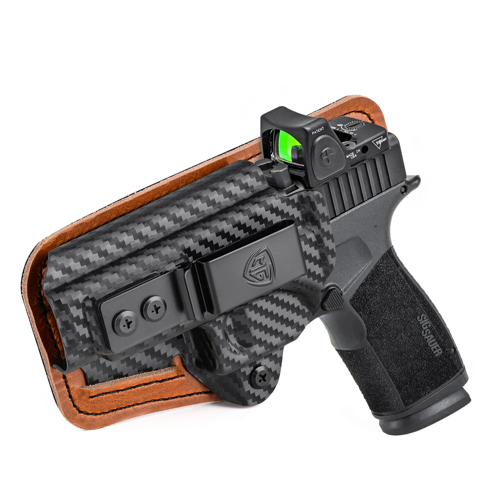 

P365 X Macro Holster with Comfort Pad IWB Kydex Leather Hybrid Holster for Sig Sauer P365 XMACRO Red Dot Optic Concealed Carry