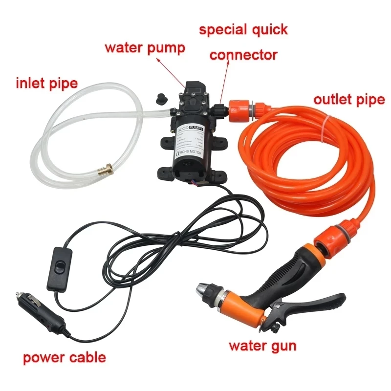 Car Wash 12V Car Washer Gun Pump High Pressure Cleaner Car Care Portable Washing Machine Electric Cleaning Auto Device Set 4.6