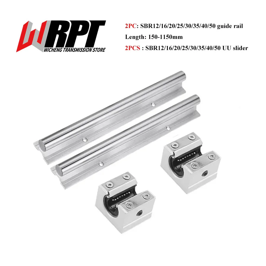 

Linear Guide 2PCS SBR12 16 20 25 30 35 40 50 Length 150-1150mm 2PCS SBR12-50UU Pressure Plate Slider Bearing DIY Mills CNC Parts