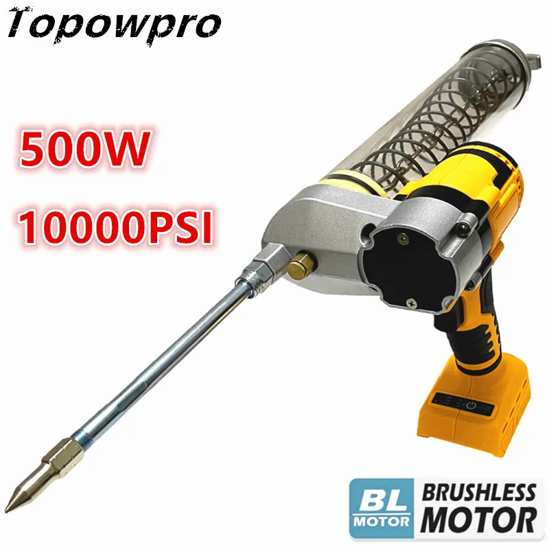 

For DeWALT 20V Battery Brushless Electric Grease Gun 10000PSI High-Pressure Automatic Oil Injector For Excavators Power Tools