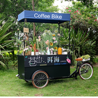 Factory Price Coffee Tricycle Cargo Vending Cart Street Cafe Snack Ice Cream Bike for Sale Can Be Customized