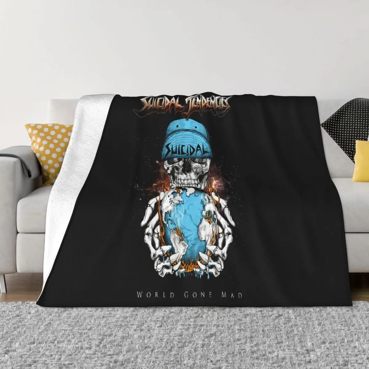 Suicidal Tendencies T- Official World Gone Mad New S-3Xl Comical Promotion Harajuku Hip-Hop Geek Throw Blanket