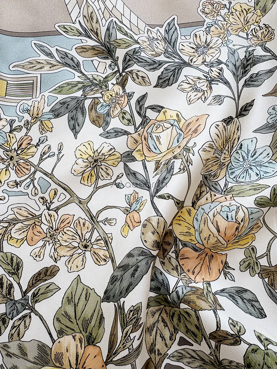 وشاح حريري 90 سنتيمتر العلامة التجارية الفاخرة عصابات يدوية شالات فاخرة الرقبة حزام الديكور عاشق هدية الكريسماس السرج طباعة