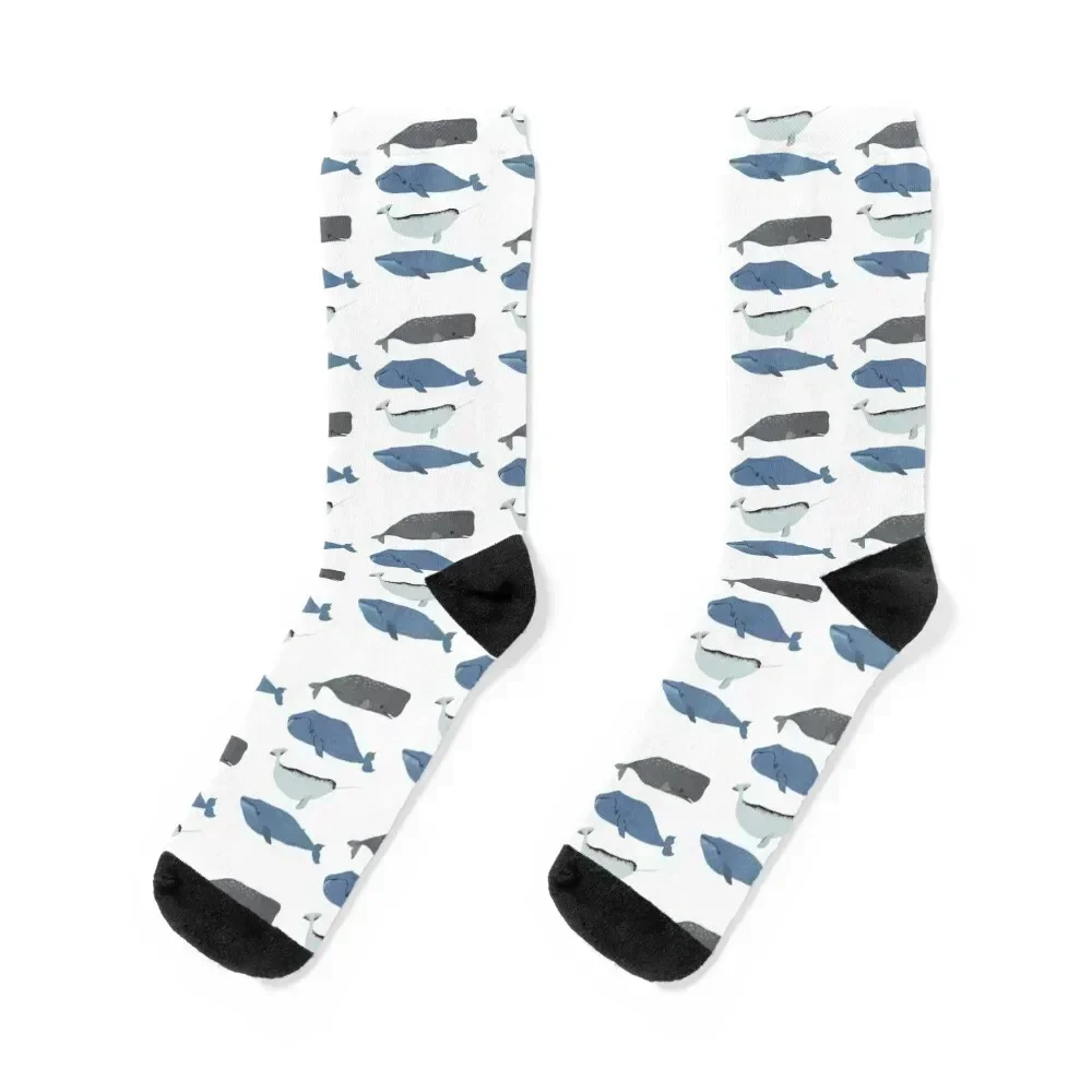 

The cute whales are here illustration Socks valentine gift ideas christmas gift Heating sock ankle Male Socks Women's