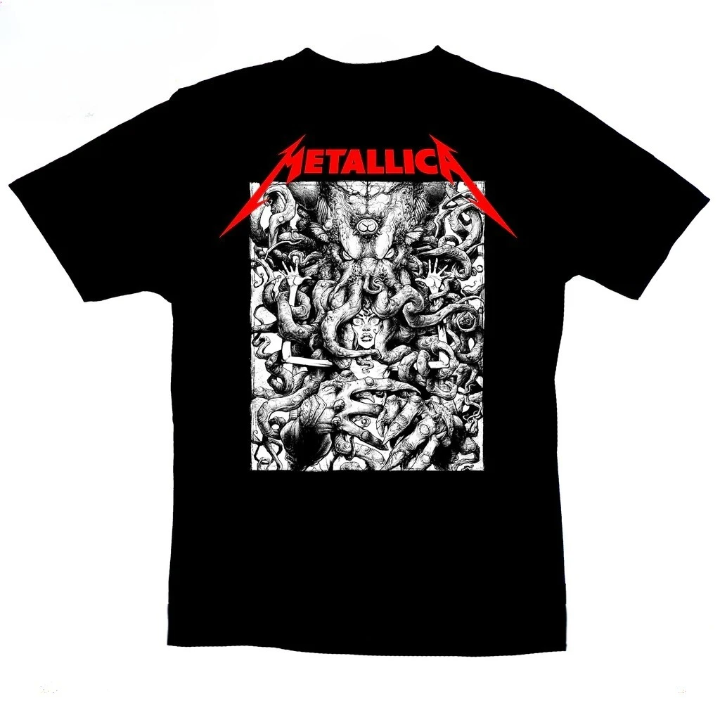 

Metallica Rock Band T-Shirt Men's and Women's Short Sleeve Luxury Brand T-shirt Summer Y2k Tops Vintage Hip Hop Streetwear