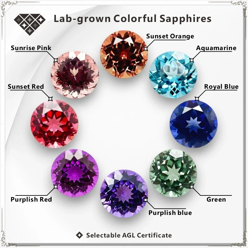 

Высококачественные лабораторно выращенные многоцветные сапфиры, круглой огранки, чистота ААА+, для индивидуального дизайна ювелирных изделий и изготовления украшений