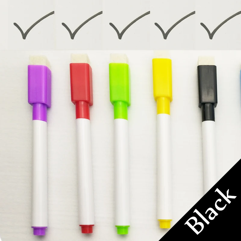 8 Pcs/lot Colorful School Classroom Supplies Whiteboard Pens Dry White Board Marker Built In Eraser Student Children Drawing Pen