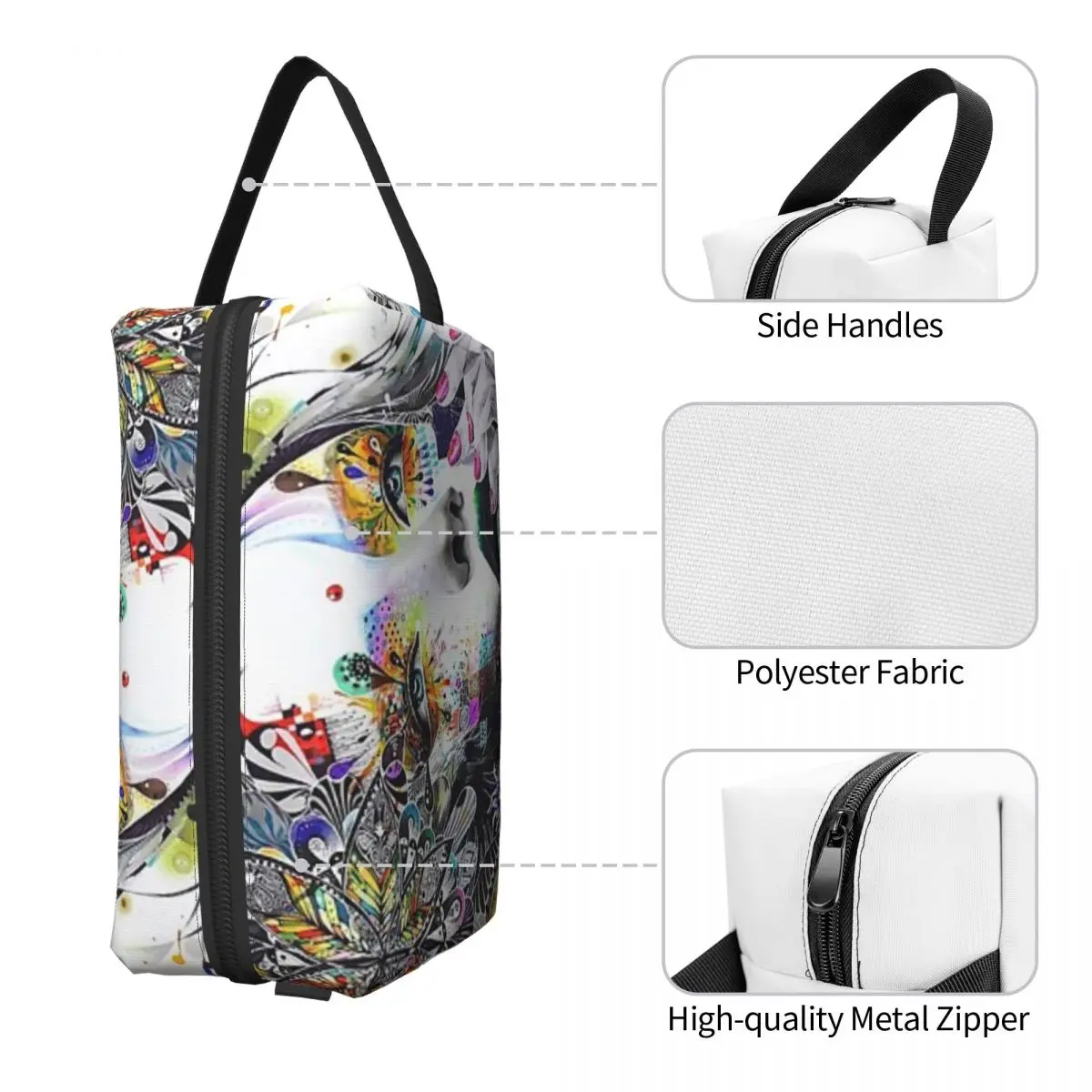 Bolsa de cosméticos de viaje con Graffiti de princesa urbana, bolsa de cosméticos de viaje, organizador de artículos de tocador de maquillaje, Kit de almacenamiento de belleza para damas, Kit de Dopp