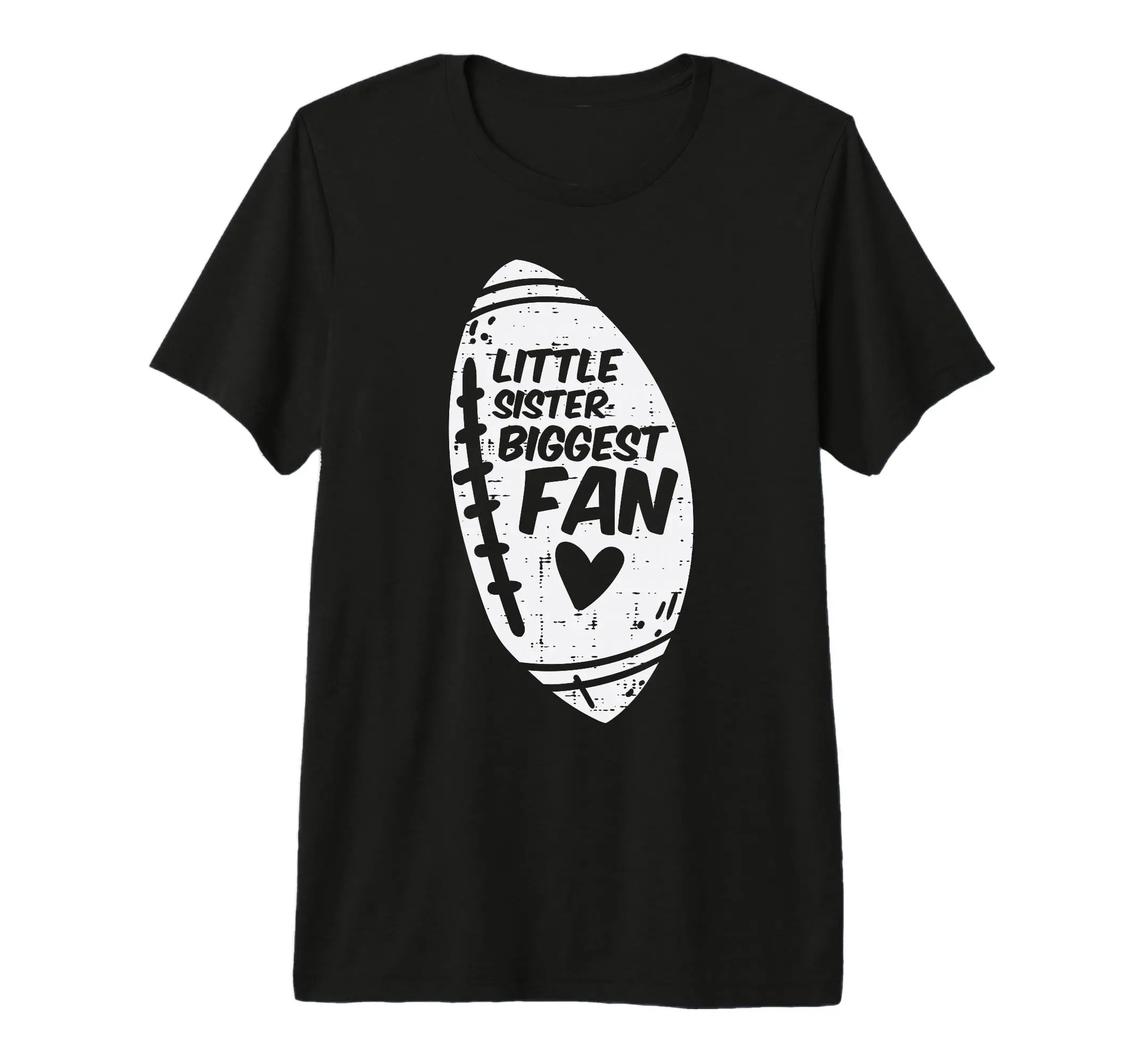 American Football Little Sister Biggest Fan Family Girls Premium Tri-Blend T-Shirt