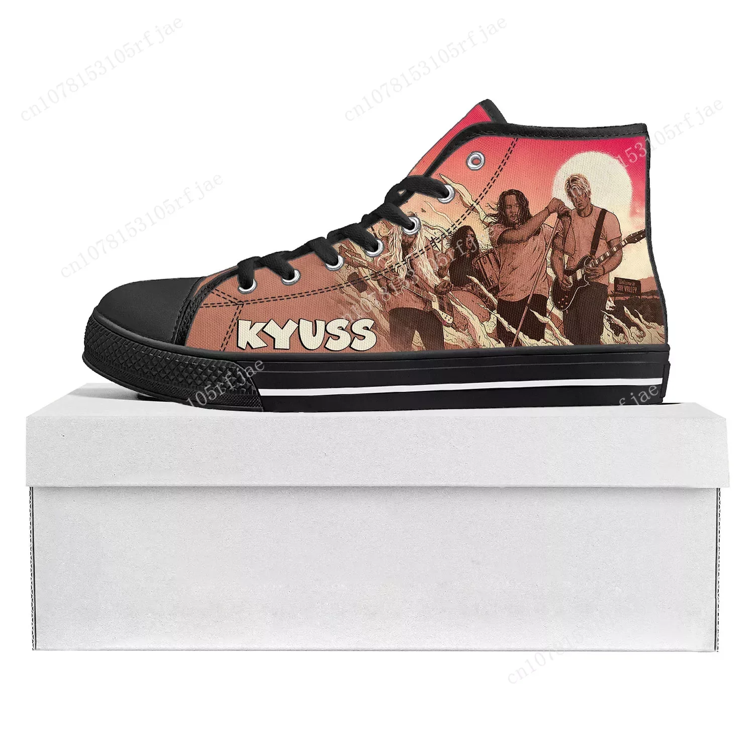 Kyuss Metal Rock Band High Top Sneakers di alta qualità uomo donna adolescente tela Sneaker Casual coppia scarpe scarpe personalizzate nero