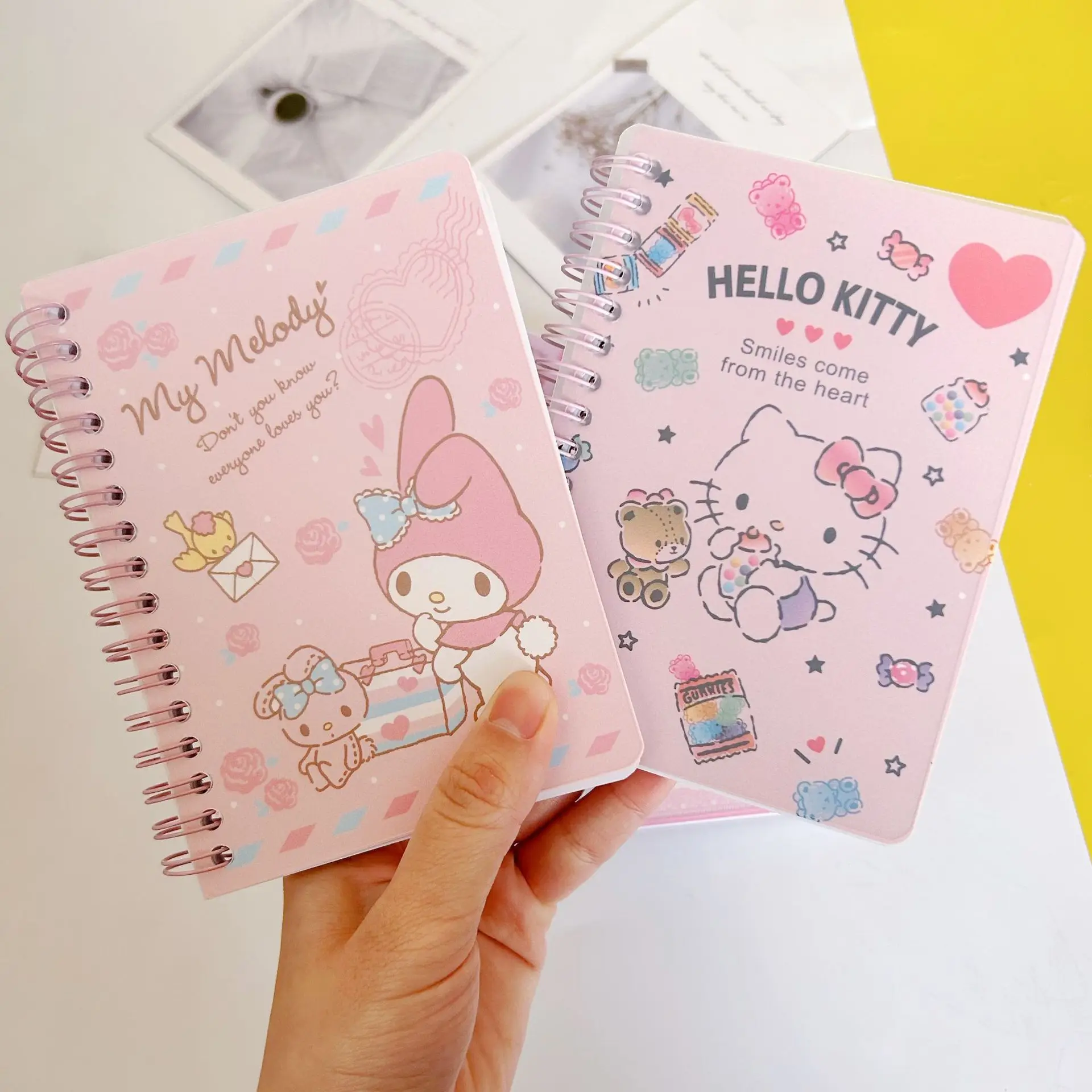 Cartoon Sanrio A6 Notebook Kawaii Kuromi Melody Cinnamoroll Student Portable Coil Account Book Pocket Notepad School Stationery