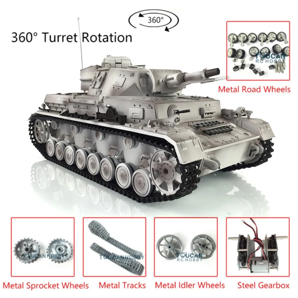 Henglong Pro Ver 1/16 Snow 7.0 Panzer IV F RTR دبابة مع جهاز للتحكم عن بُعد 3858 مسارات معدنية المهمل عجلات الطريق TH17393-SMT7 #3