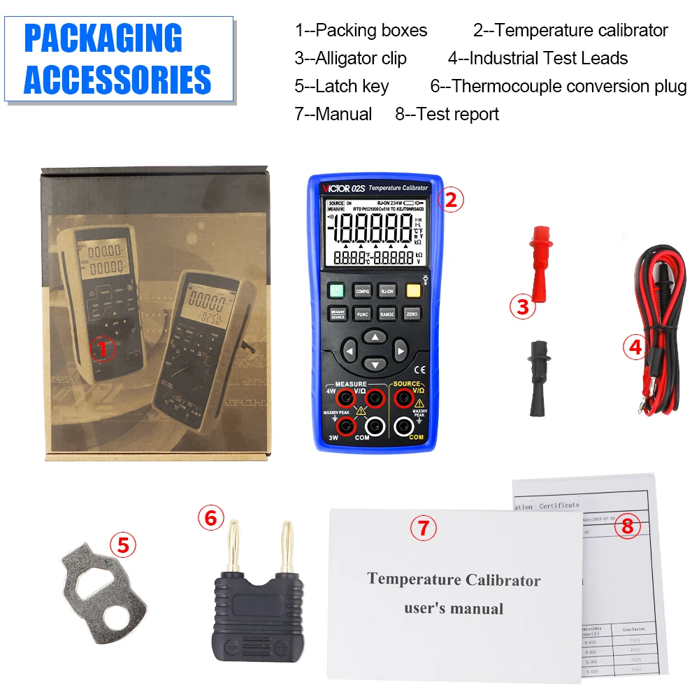 02s Hand-Thermoelement-Kalibra tor Gleichstrom-Spannungs eingang 0.05% tc Ausgangs funktion Thermo element Wärme widerstand Analog messer