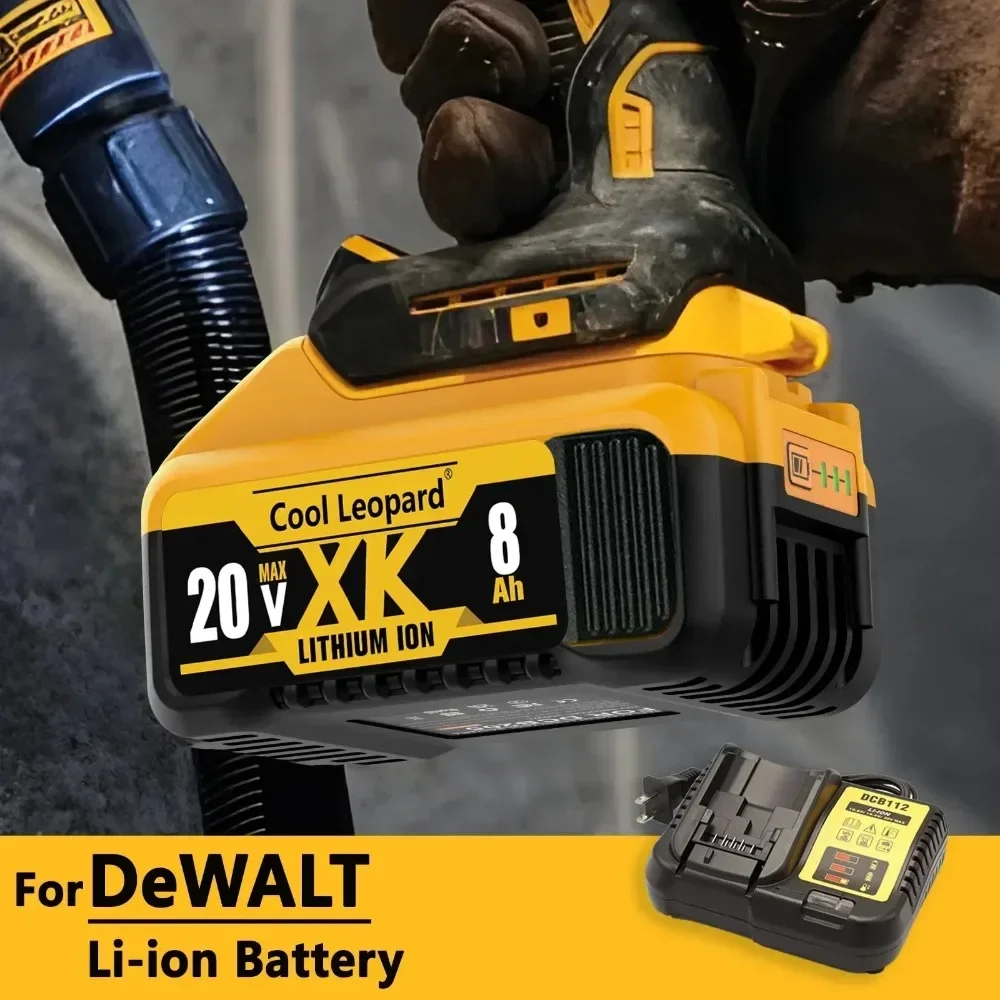 Original DCB200 8.0Ah Lithium Replacement Battery For Dewalt DCB182 DCB201 DCB205 Battery Compatible 20V 8Ah Battery for DeWalt