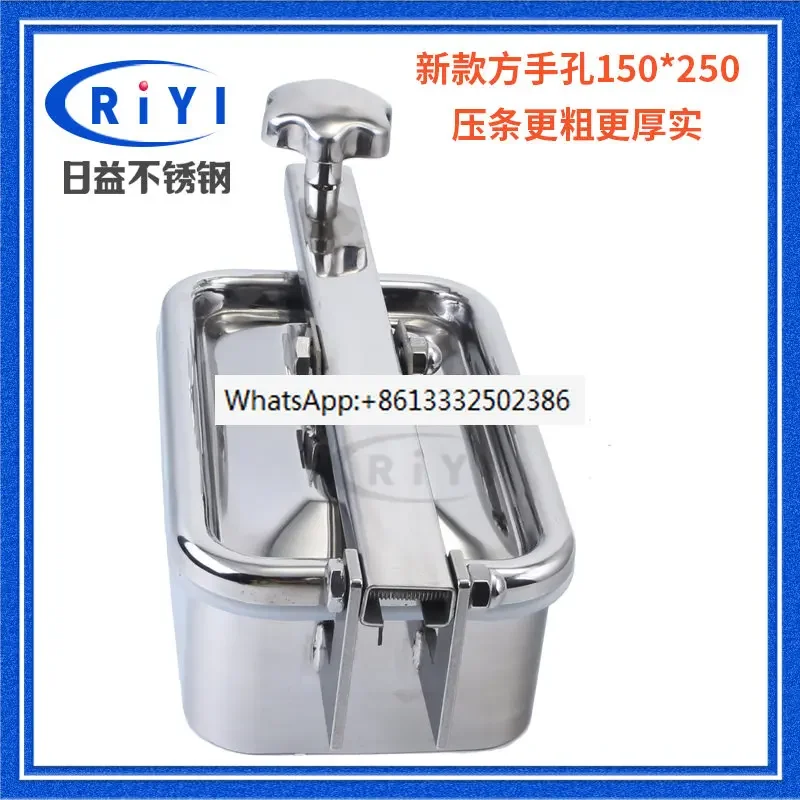 304 stainless steel square manhole handhole food grade rectangular quick opening mirror face manhole cover can side drop opening