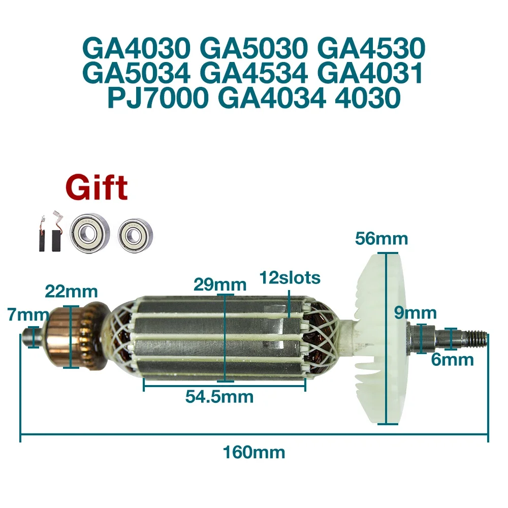 

Anchor Replacement Accessories for Makita GA4030 GA5030 GA4530 GA5034 GA4534 GA4031 PJ7000 GA4034 4030 Rotor Armature Anchor