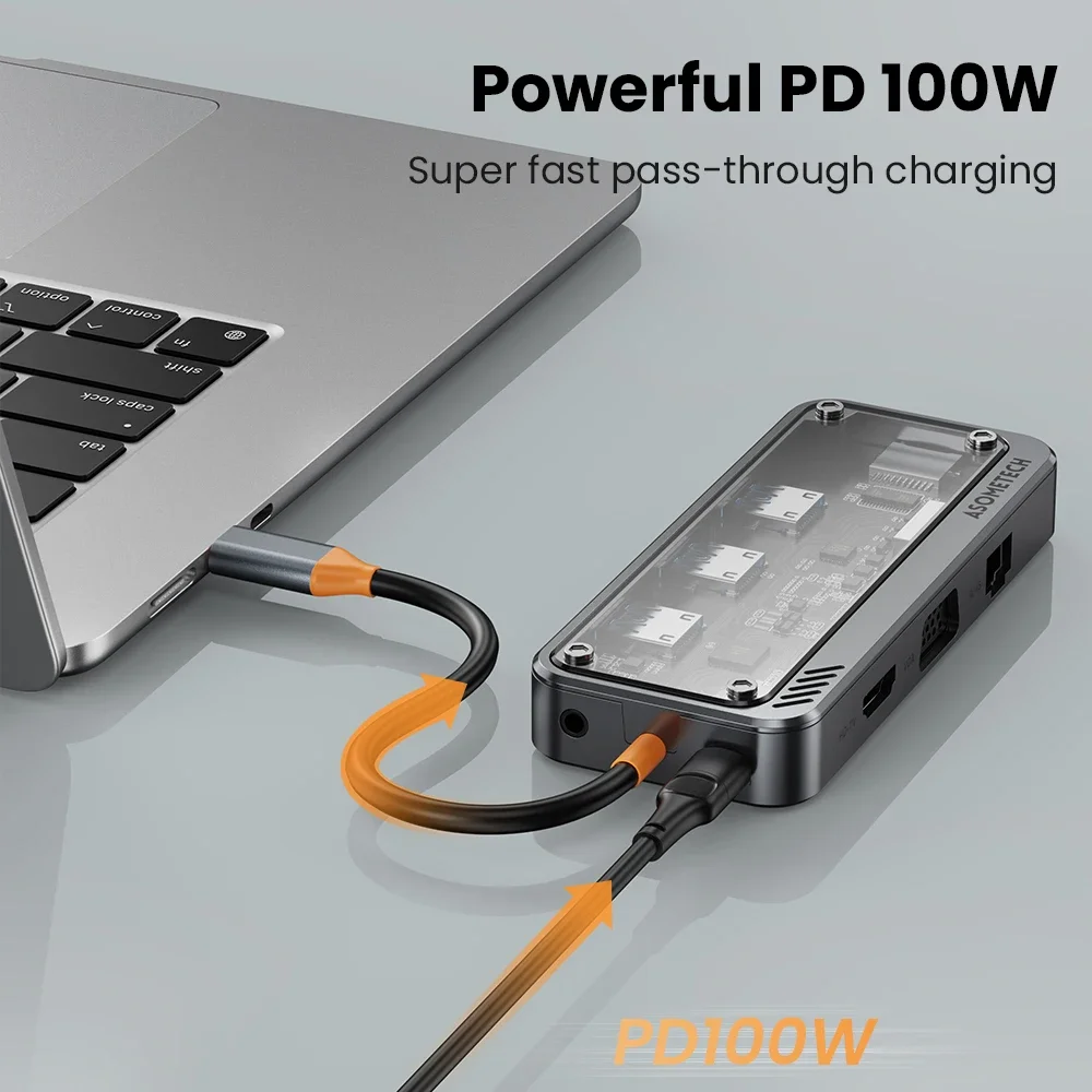 Imagem -03 - tipo c Hub Docking Station Usb c Hub 4k 30hz Hdmi Compatível Rj45 Pd100w Usb 3.0 Adaptador para Macbook Ipad Steam Deck pc 10 em